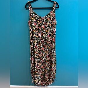 Resortwear Floral Sleeveless Dress with Hem Ties Boho